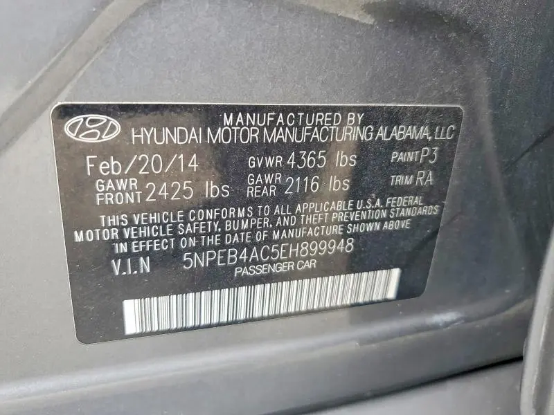 2014 HYUNDAI SONATA GLS  