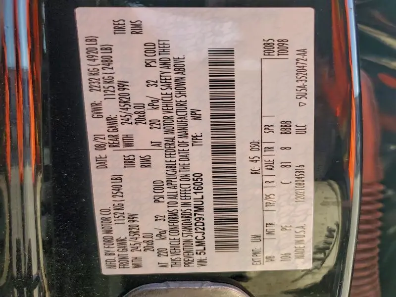 2021 LINCOLN CORSAIR RESERVE  