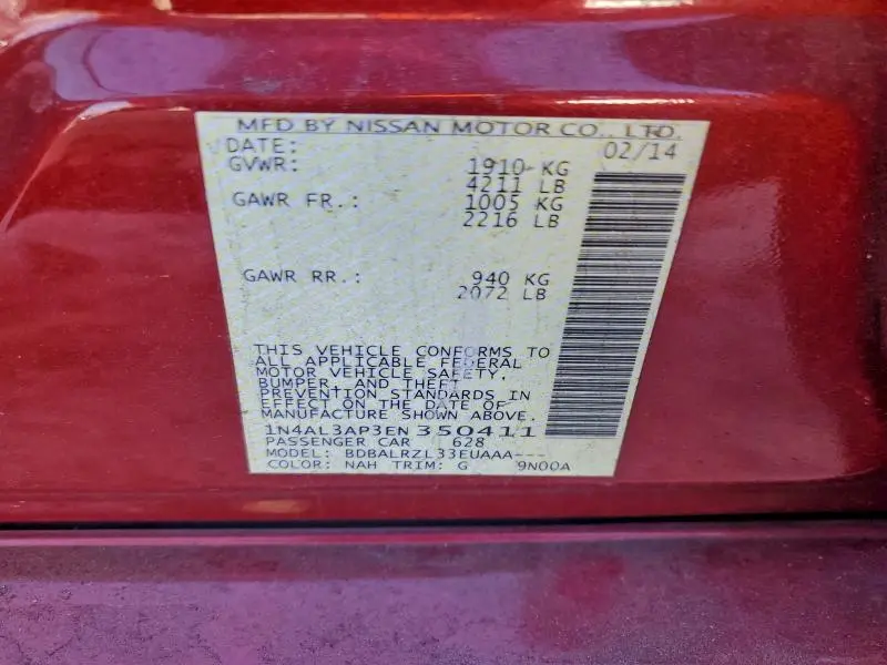 2014 NISSAN ALTIMA 2.5  