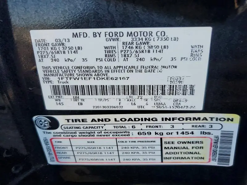 2013 FORD F150   