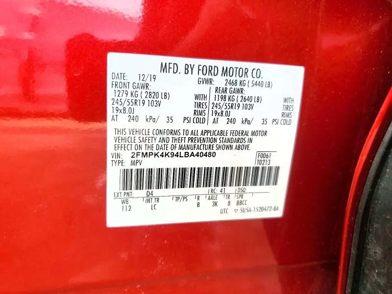 2020 FORD EDGE TITANIUM  