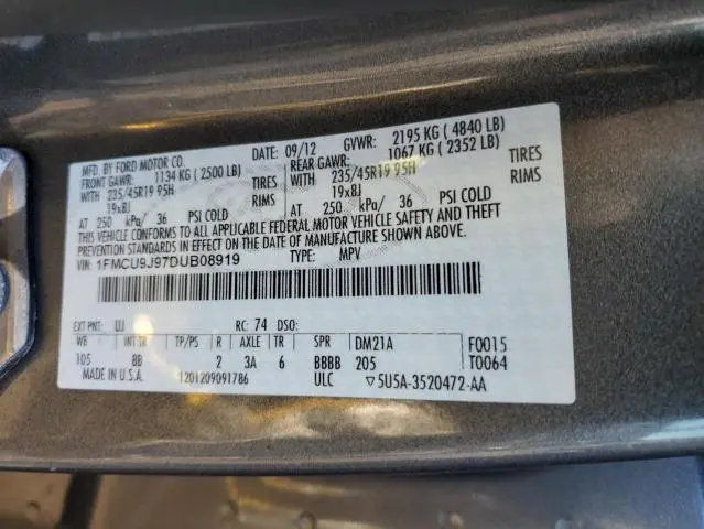 2013 FORD ESCAPE TITANIUM  