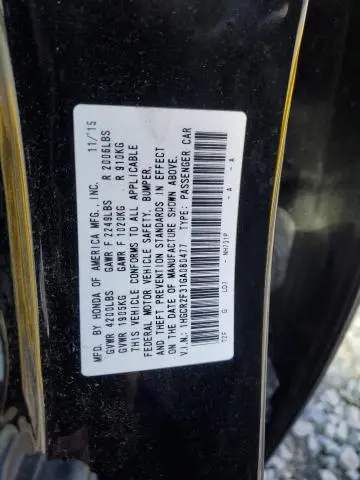 2016 HONDA ACCORD LX  