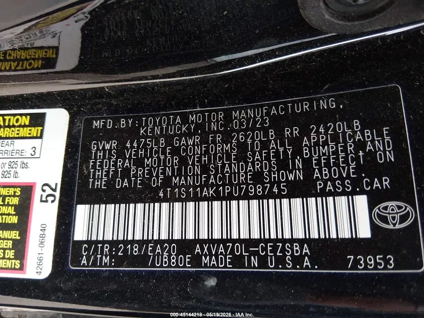 2023 TOYOTA CAMRY SE