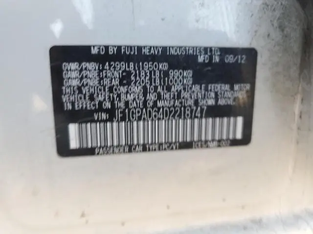 2013 SUBARU IMPREZA PREMIUM  