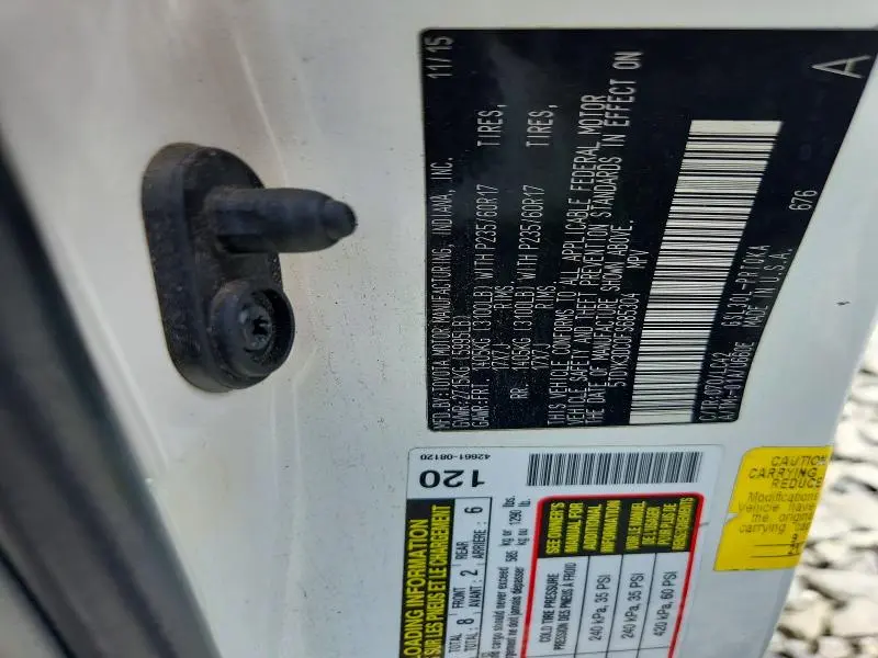 2015 TOYOTA SIENNA XLE 8-PASSENGER  