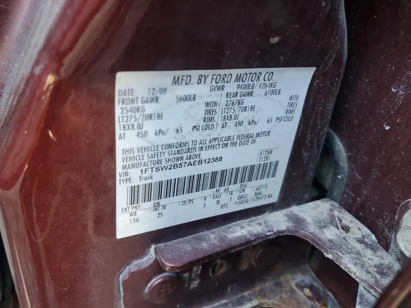 2010 FORD F250 SUPER DUTY  