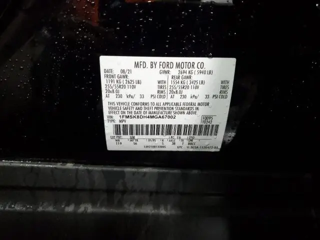 2021 FORD EXPLORER XLT  