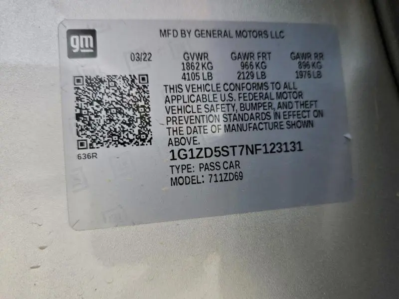 2022 CHEVROLET MALIBU LT  