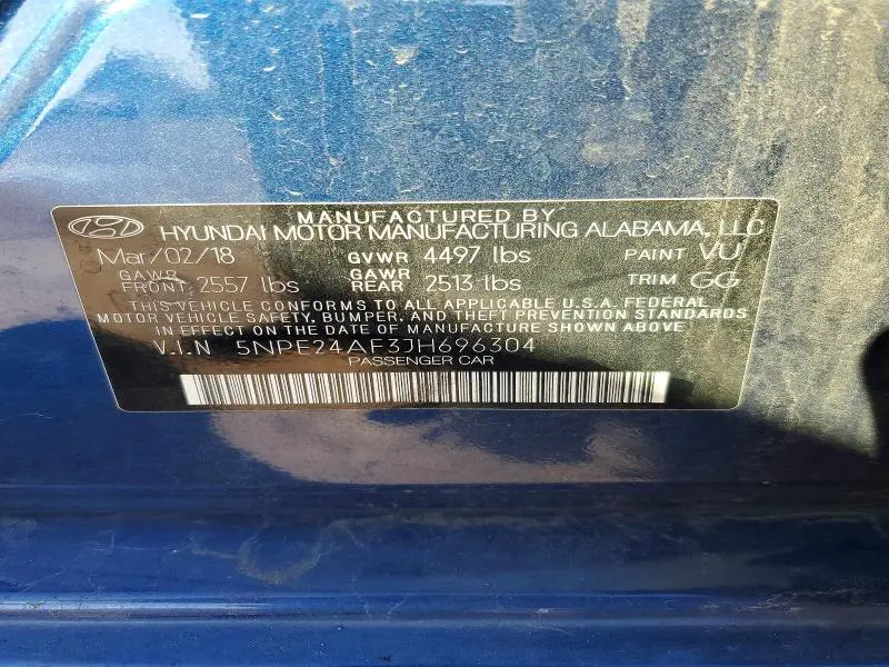 2018 HYUNDAI SONATA SE  