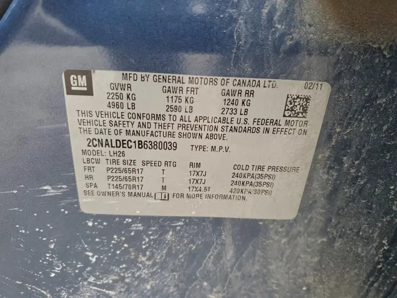 2011 CHEVROLET EQUINOX LT  