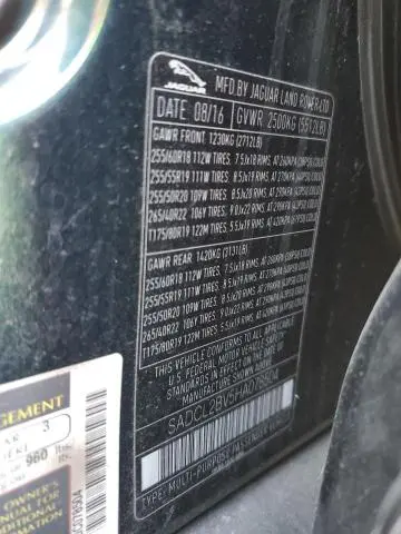 2017 JAGUAR F-PACE R - SPORT  