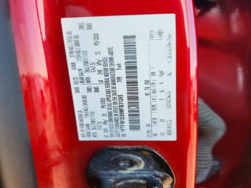 2021 FORD F150 SUPERCREW  