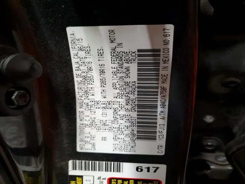 2015 TOYOTA TACOMA V6  