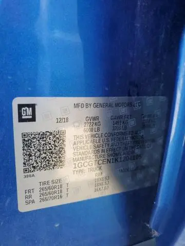 2019 CHEVROLET COLORADO LT  