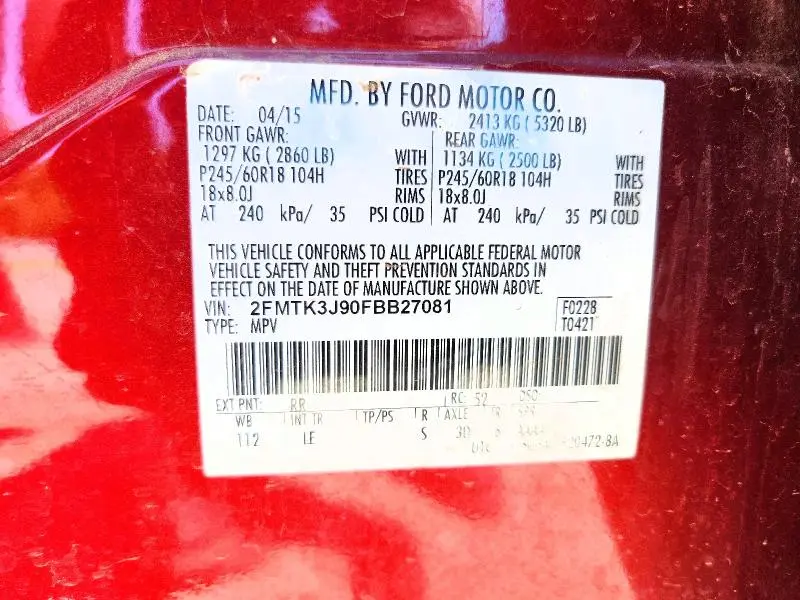 2015 FORD EDGE SEL  