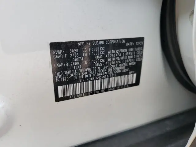 2022 SUBARU OUTBACK LIMITED XT  