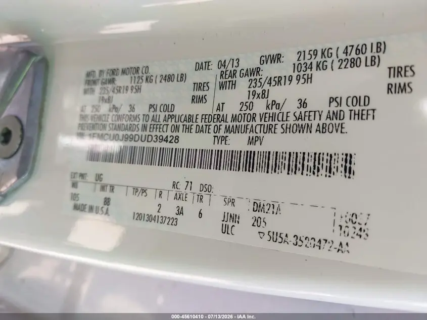 2013 FORD ESCAPE TITANIUM