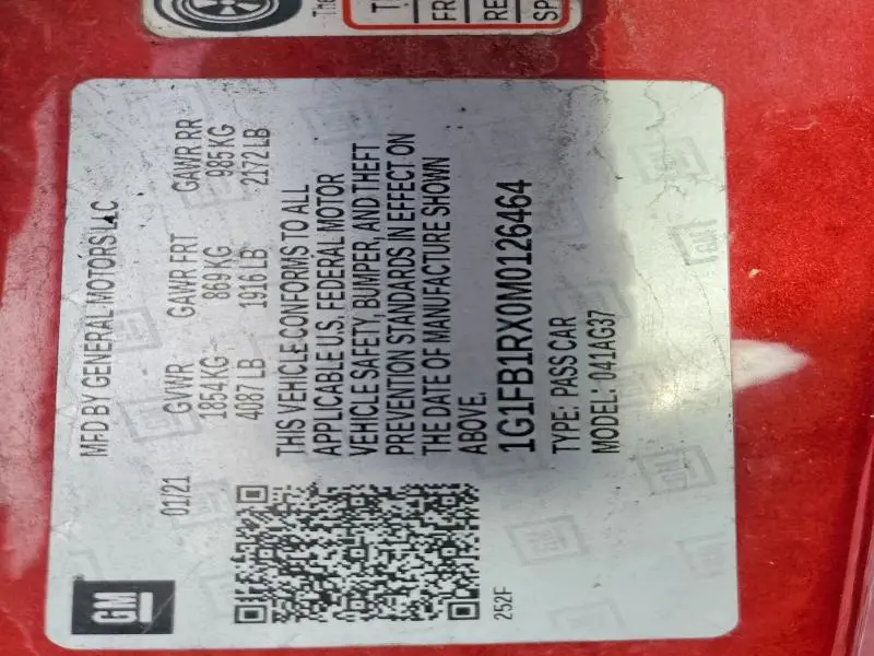 2021 CHEVROLET CAMARO LS  