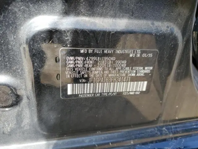 2015 SUBARU IMPREZA SPORT