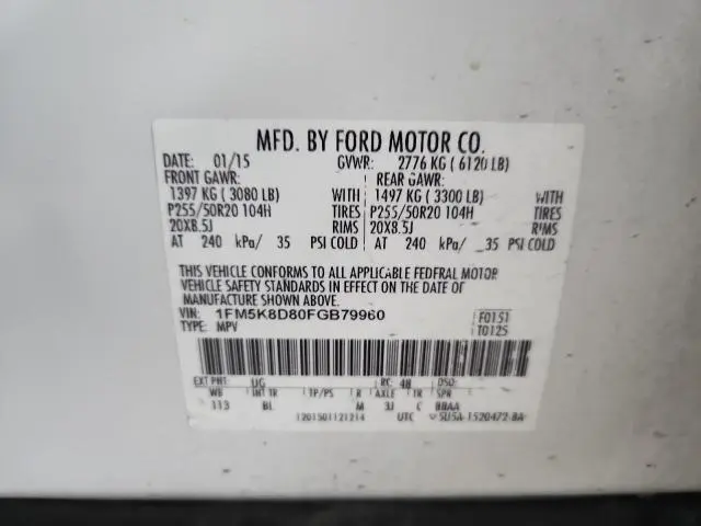 2015 FORD EXPLORER XLT  