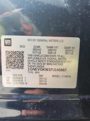 2023 CHEVROLET TRAVERSE LT  