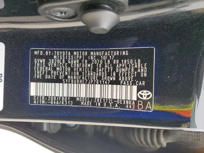 2018 TOYOTA COROLLA LE  
