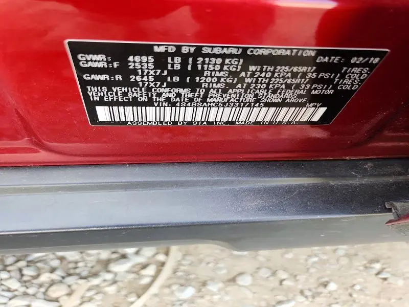 2018 SUBARU OUTBACK 2.5I PREMIUM  