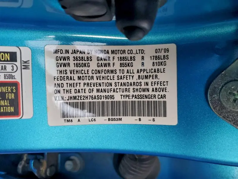 2010 HONDA INSIGHT EX  