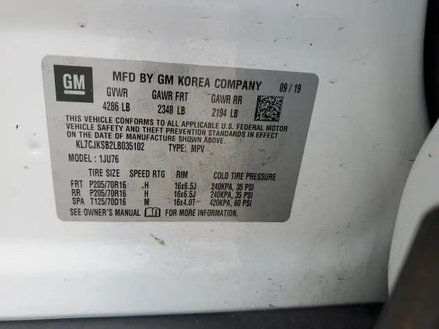 2020 CHEVROLET TRAX LS