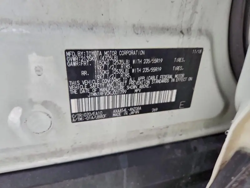 2019 TOYOTA RAV4 LIMITED  