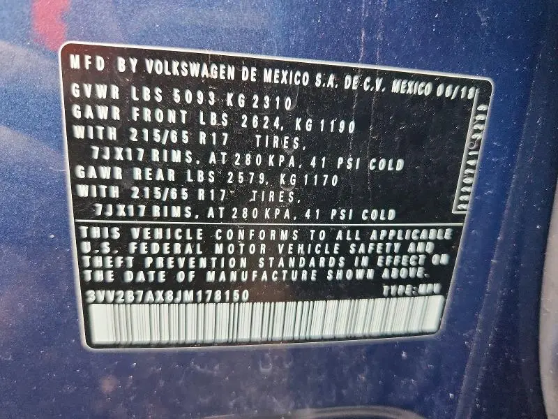 2018 VOLKSWAGEN TIGUAN SE  