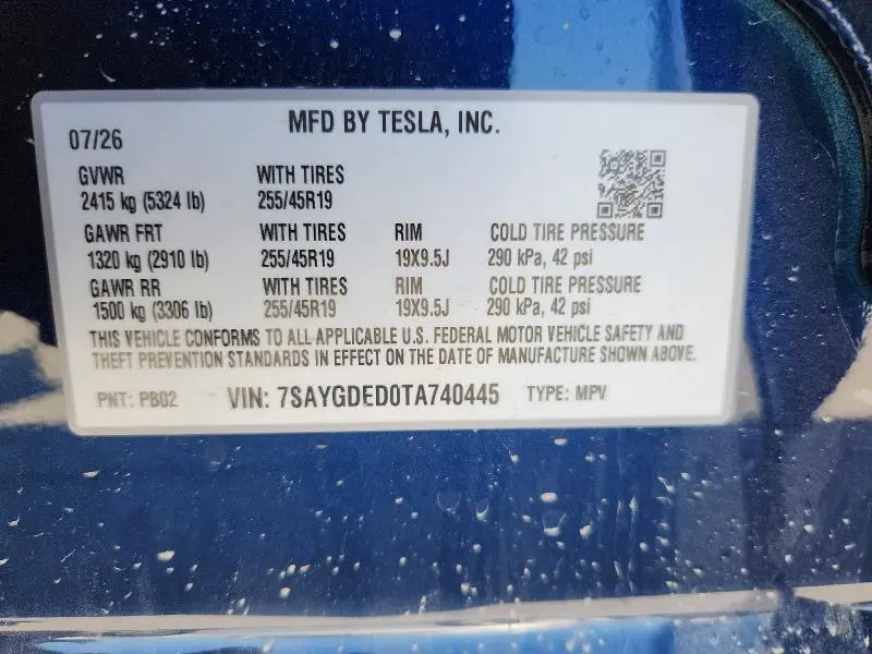 2026 TESLA MODEL Y   