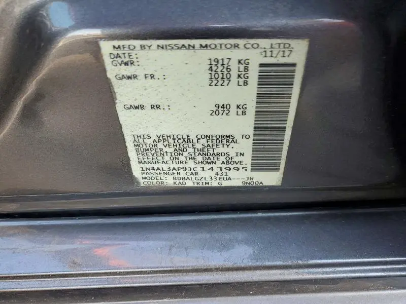 2018 NISSAN ALTIMA 2.5 S  