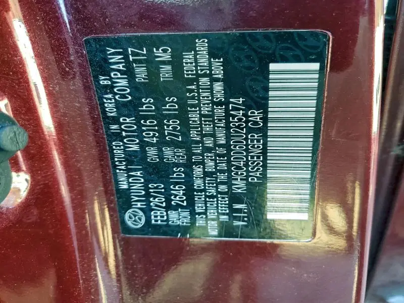 2013 HYUNDAI GENESIS 3.8L  