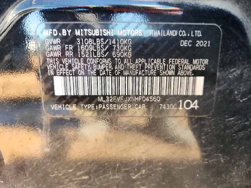 2022 MITSUBISHI MIRAGE G4 SE  