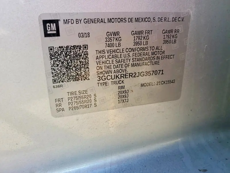 2018 CHEVROLET SILVERADO K1500 LT  