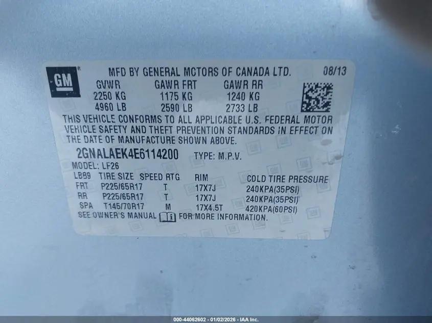 2014 CHEVROLET EQUINOX LS