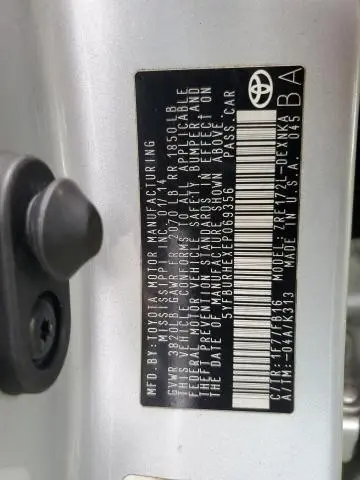 2014 TOYOTA COROLLA L  