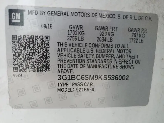 2019 CHEVROLET CRUZE LS  