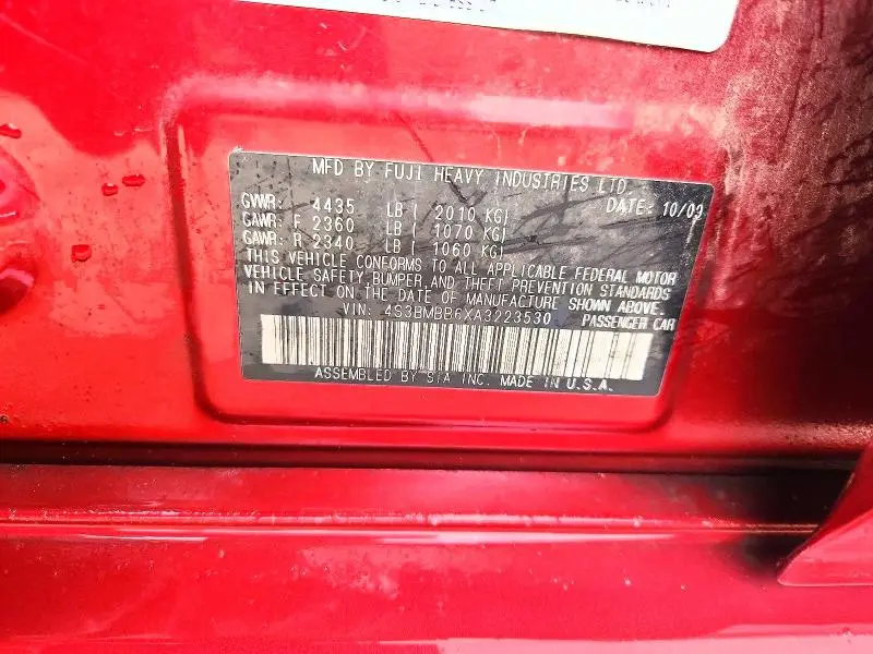 2010 SUBARU LEGACY 2.5I PREMIUM  