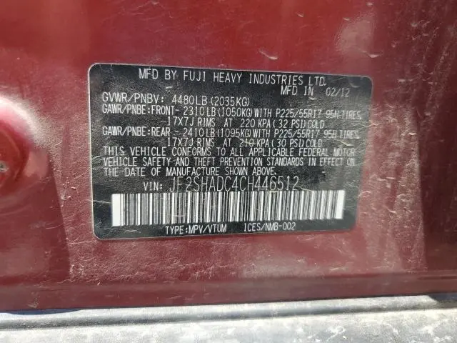 2012 SUBARU FORESTER 2.5X PREMIUM  