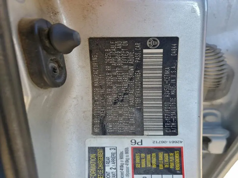 2012 TOYOTA CAMRY BASE  