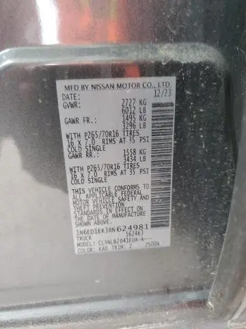 2024 NISSAN FRONTIER S  