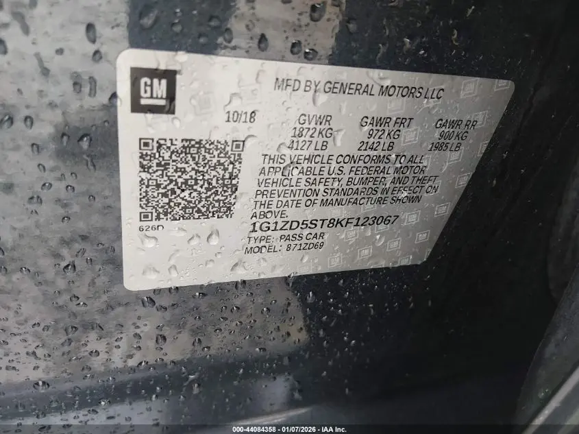 2019 CHEVROLET MALIBU LT