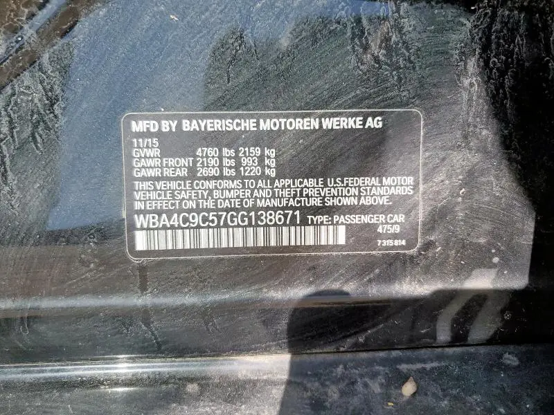 2016 BMW 428 XI GRAN COUPE SULEV  