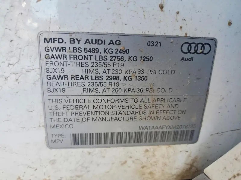 2021 AUDI Q5 PREMIUM  