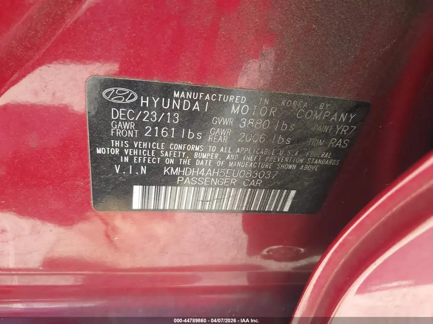 2014 HYUNDAI ELANTRA SPORT