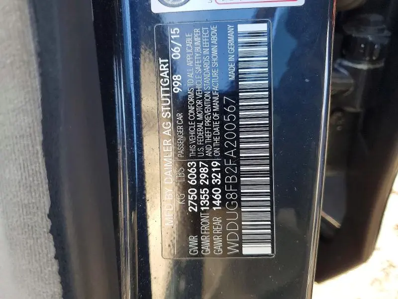 2015 MERCEDES-BENZ S 550 4MATIC  