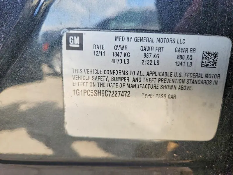 2012 CHEVROLET CRUZE LS  